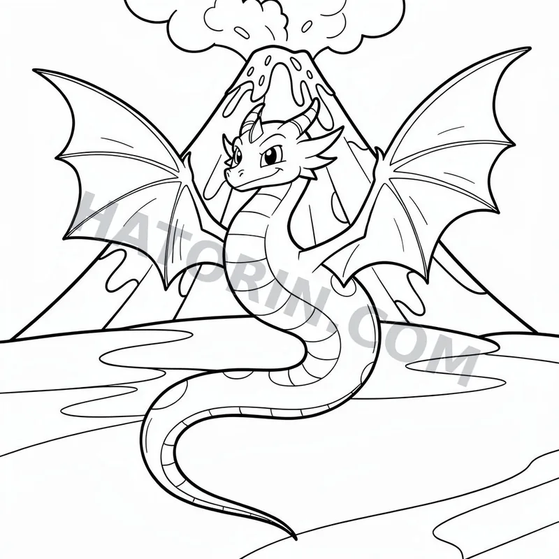Easy Fantasy Dragons coloring page preview 3