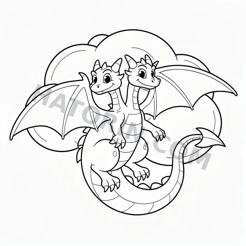 Easy Fantasy Dragons coloring page preview 9