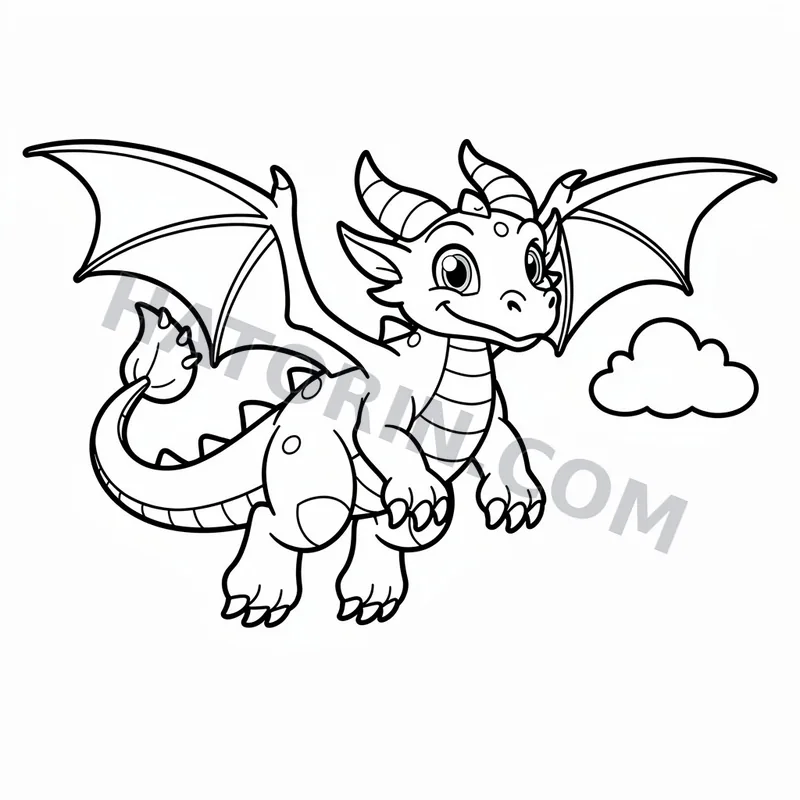Easy Fantasy Dragons coloring page preview 10