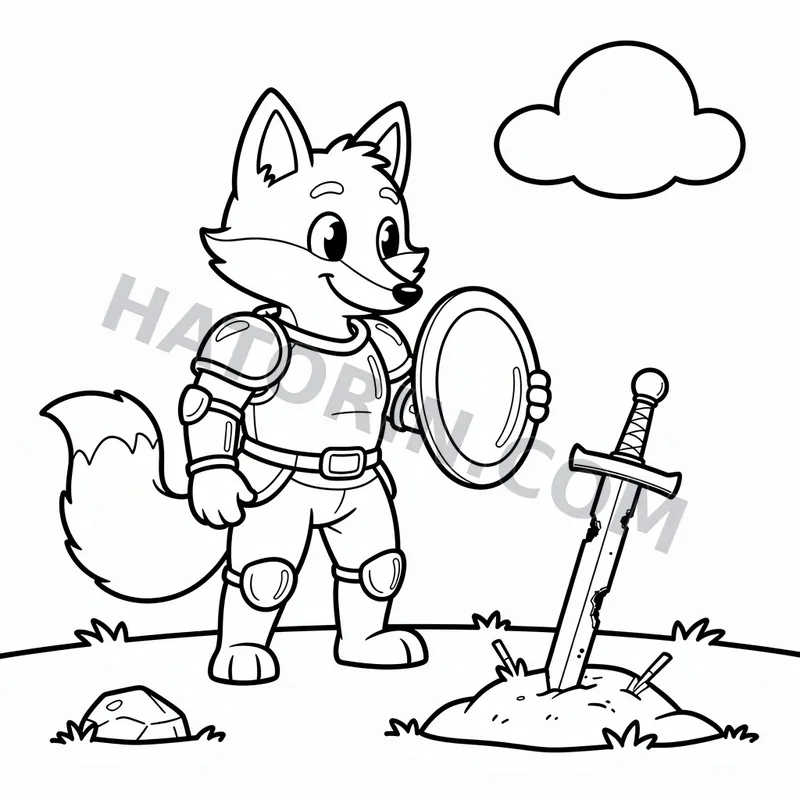 Easy Fantasy Heroes coloring page preview 1