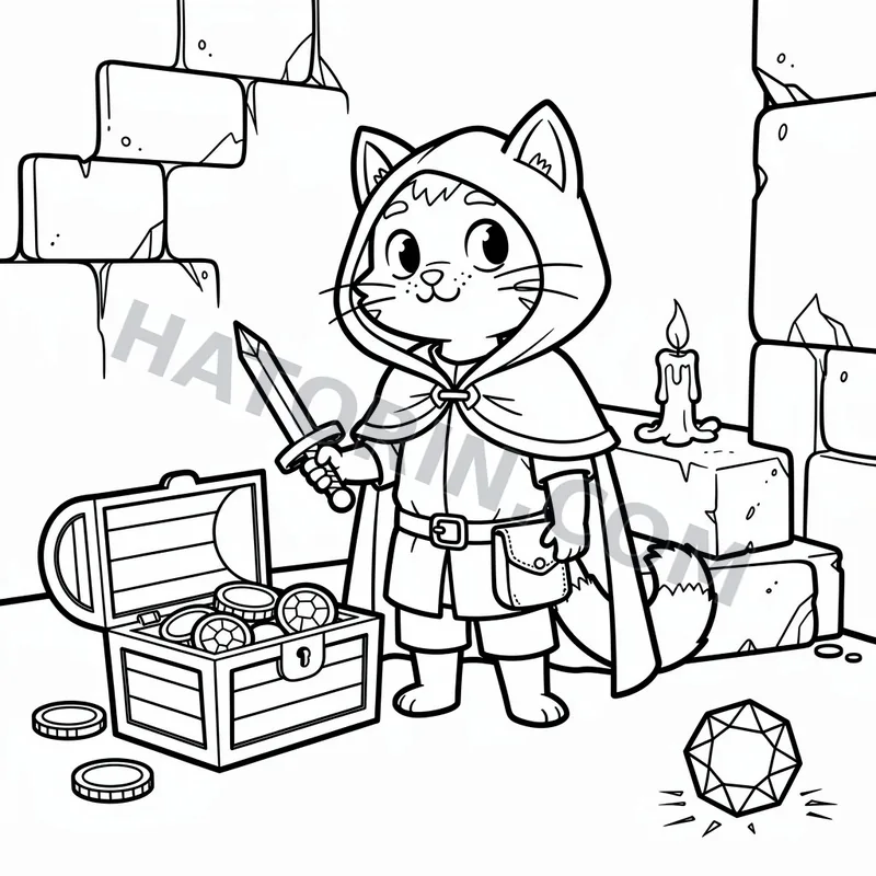 Easy Fantasy Heroes coloring page preview 3