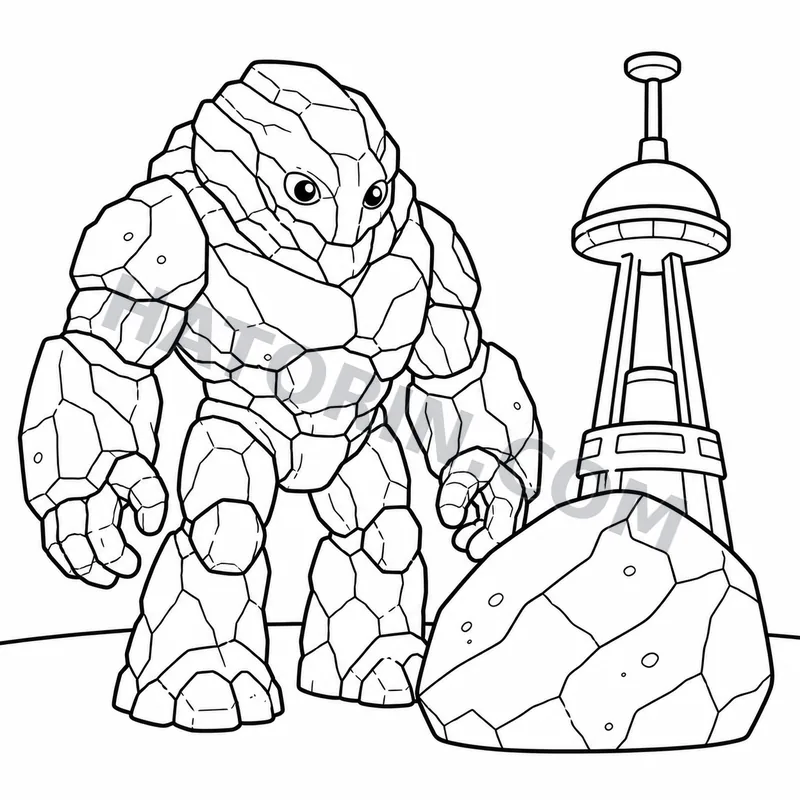 Easy Sci-Fi Aliens coloring page preview 5