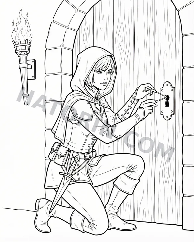 Fantasy Heroines coloring page preview 2