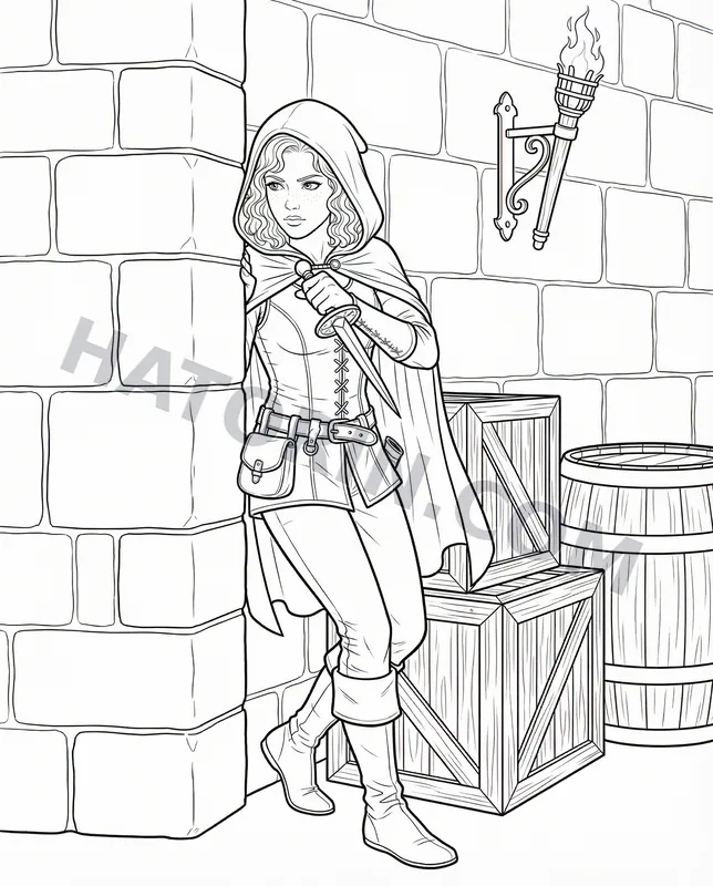 Fantasy Heroines coloring page preview 4